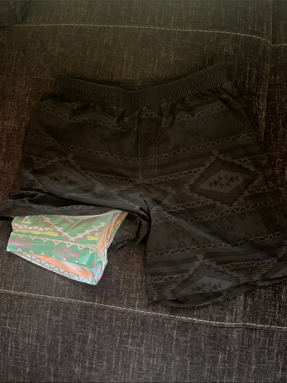 chubbies Black Aztec-Pattern Athletic Shorts